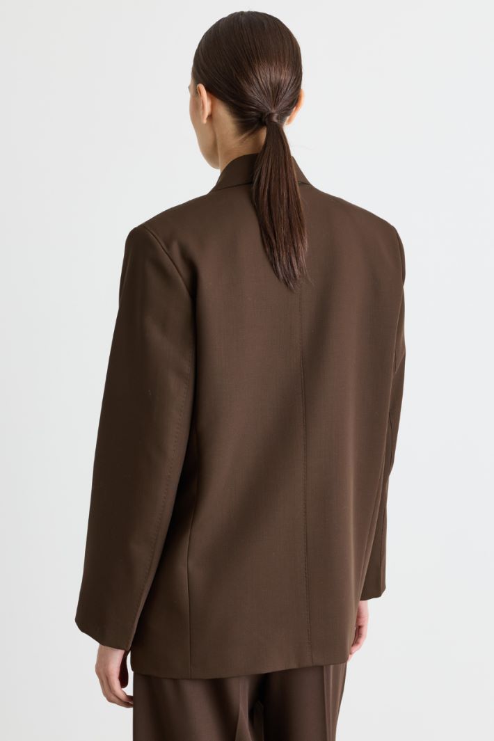 Double-breasted levantine blazer - BROWN - Intrend - 4