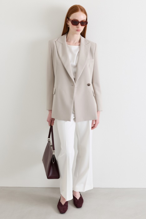 Single-Button Double-Breasted Blazer - Intrend