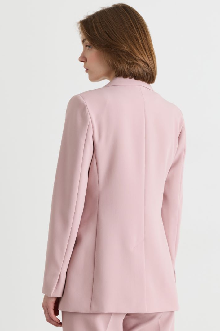 Single-Button Double-Breasted Blazer - PINK - Intrend - 4