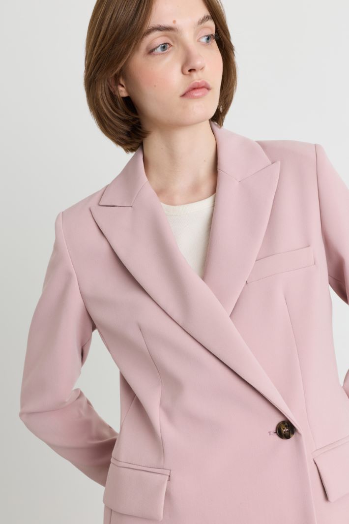 Single-Button Double-Breasted Blazer - PINK - Intrend - 3