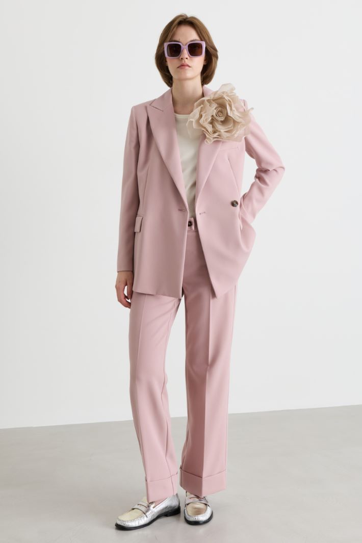 Single-Button Double-Breasted Blazer - PINK - Intrend