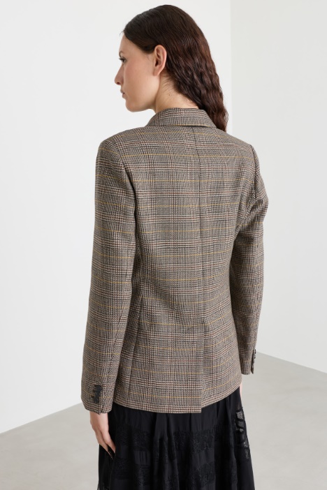 Blazer doppiopetto in batavia di lana con spacco