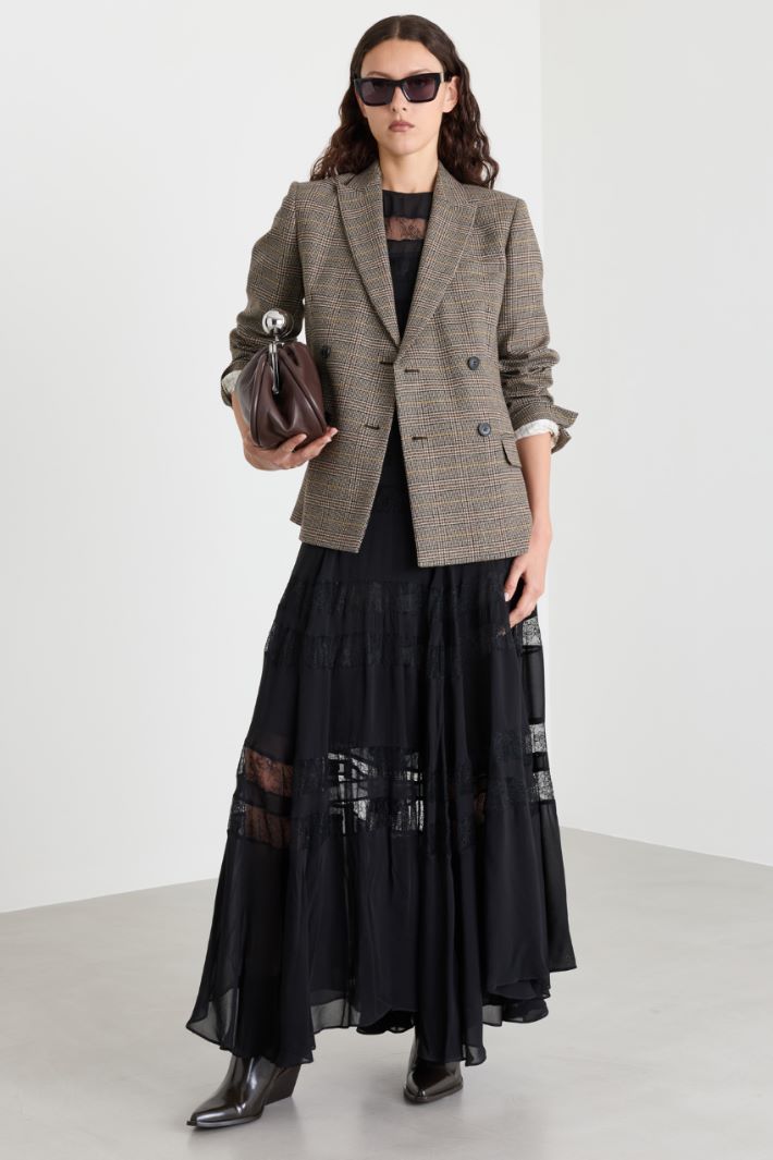 Blazer doppiopetto con spacco - MARRONE - Intrend