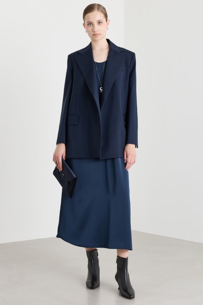 Belted Blazer - BLUE - Intrend