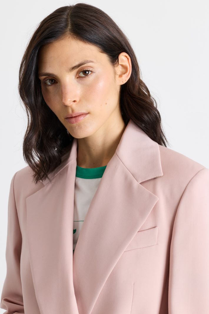 Belted Blazer - PINK - Intrend - 3