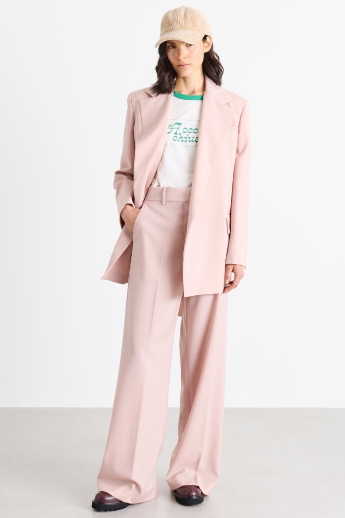 Belted Blazer - PINK - Intrend