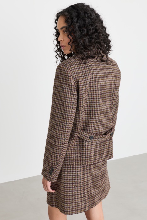 Blazer doppiopetto in pura lana pied de poule