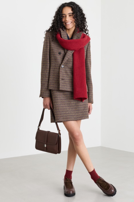 Double-breasted houndstooth blazer - Intrend