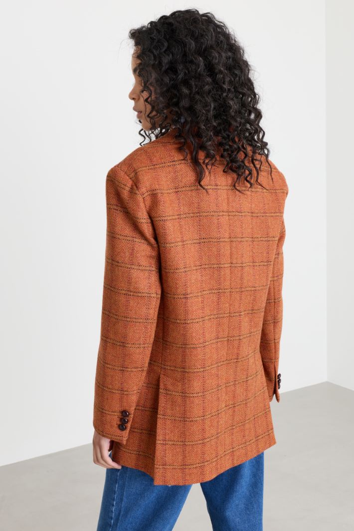 Shawl Collar Blazer - ORANGE - Intrend - 4