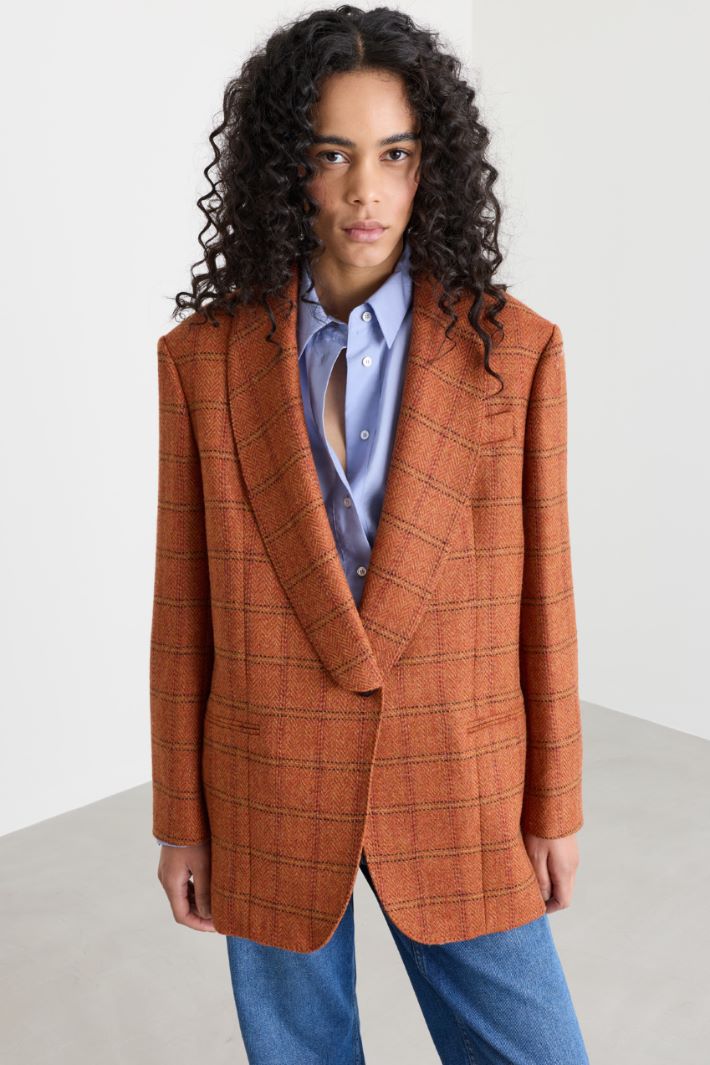 Shawl Collar Blazer - ORANGE - Intrend - 2