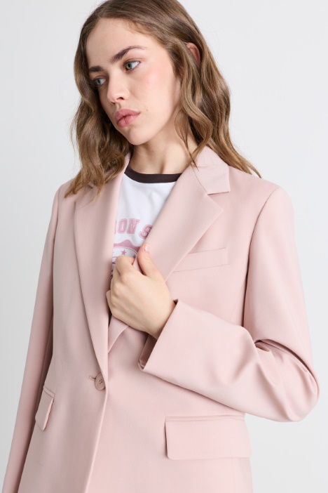 Blazer monopetto in tela di lana