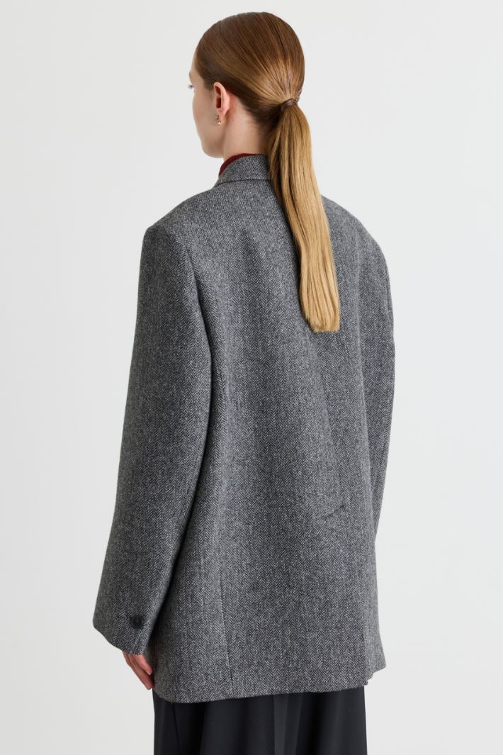 Blazer oversize con spacco - GRIGIO - Intrend - 4