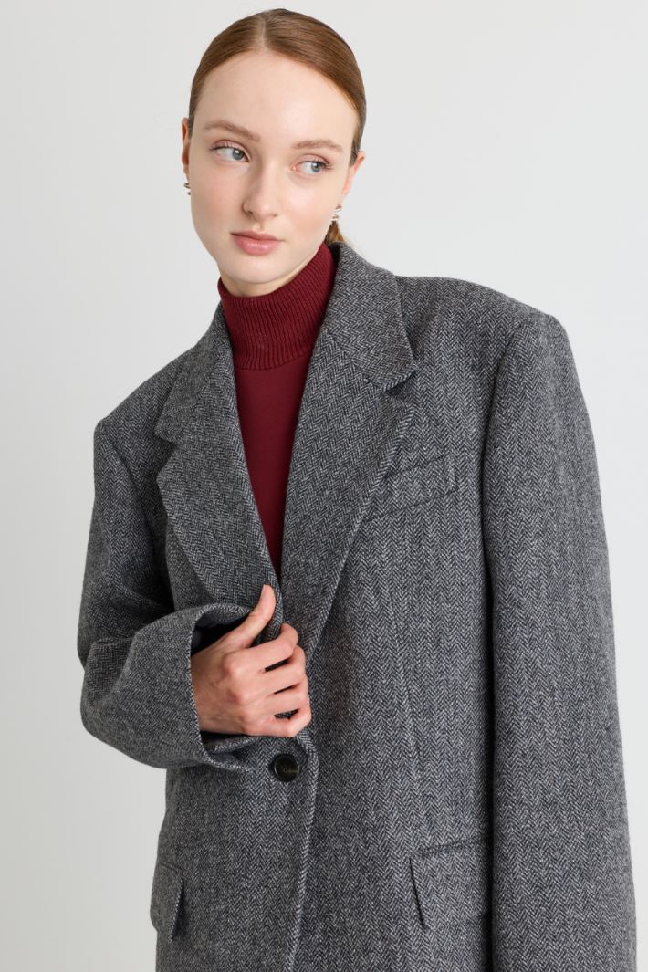 Blazer oversize con spacco - GRIGIO - Intrend - 3
