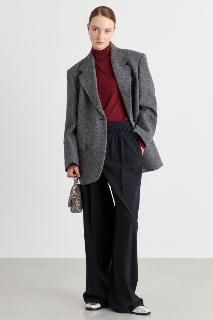 Blazer oversize con spacco - GRIGIO - Intrend