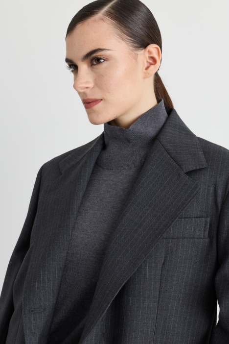 Blazer in tela di lana gessata
