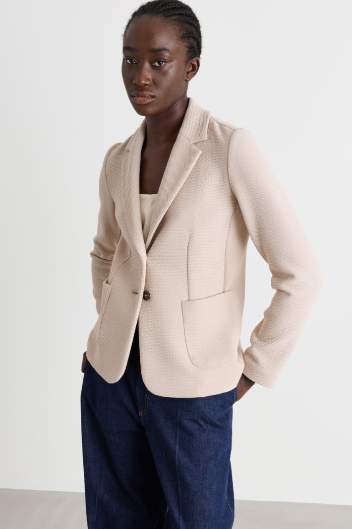Basketweave blazer - IVORY - Intrend - 2