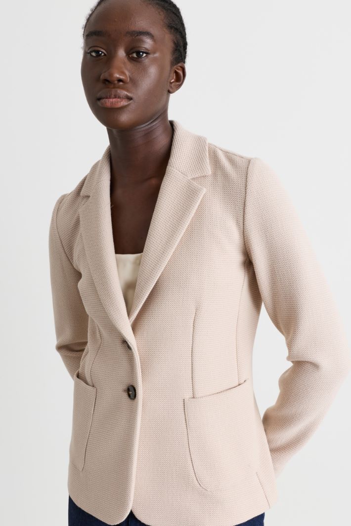 Basketweave blazer - IVORY - Intrend - 3