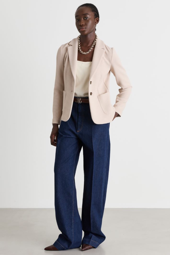 Basketweave blazer - IVORY - Intrend