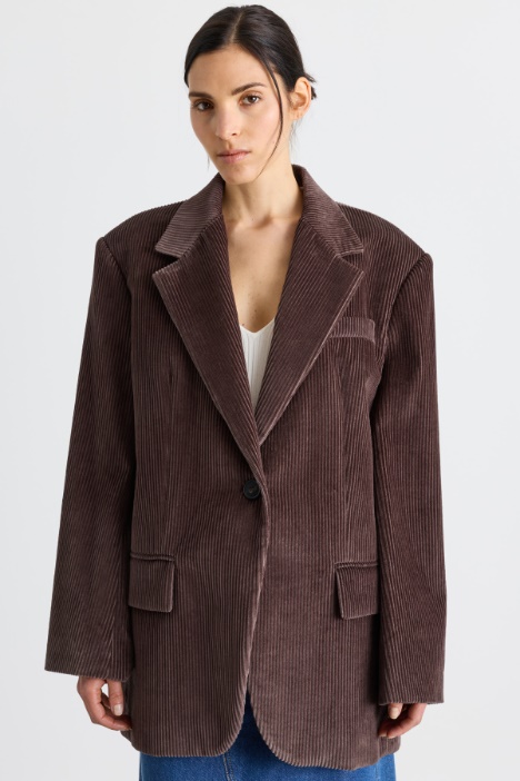 Relaxed-fit velvet blazer - Intrend