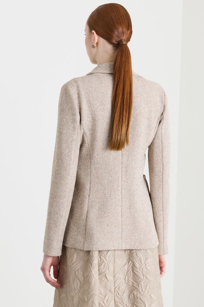 Basketweave jacket - BEIGE - Intrend - 4