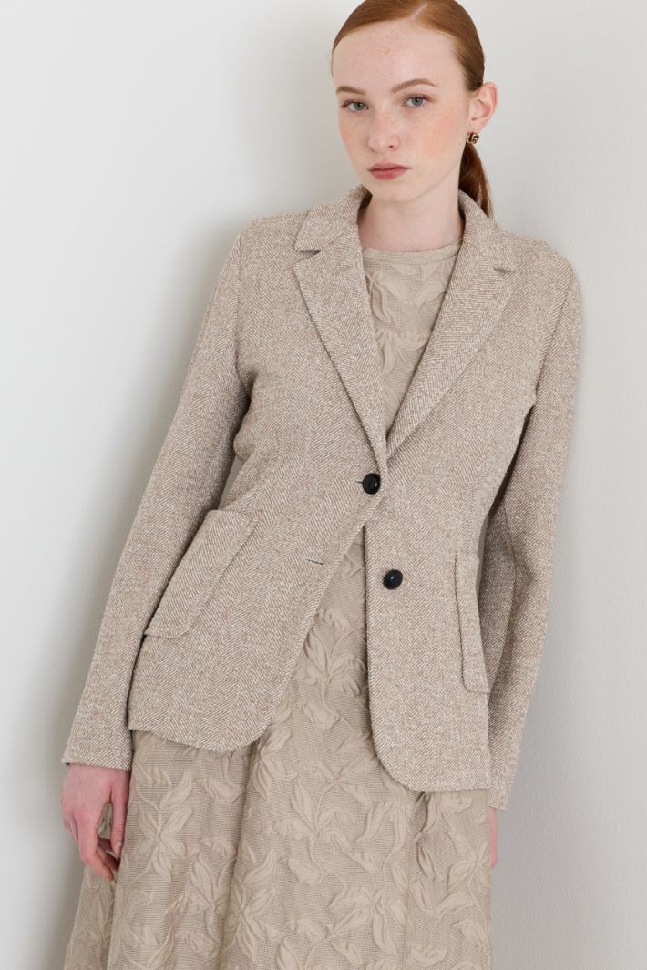 Basketweave jacket - BEIGE - Intrend - 2