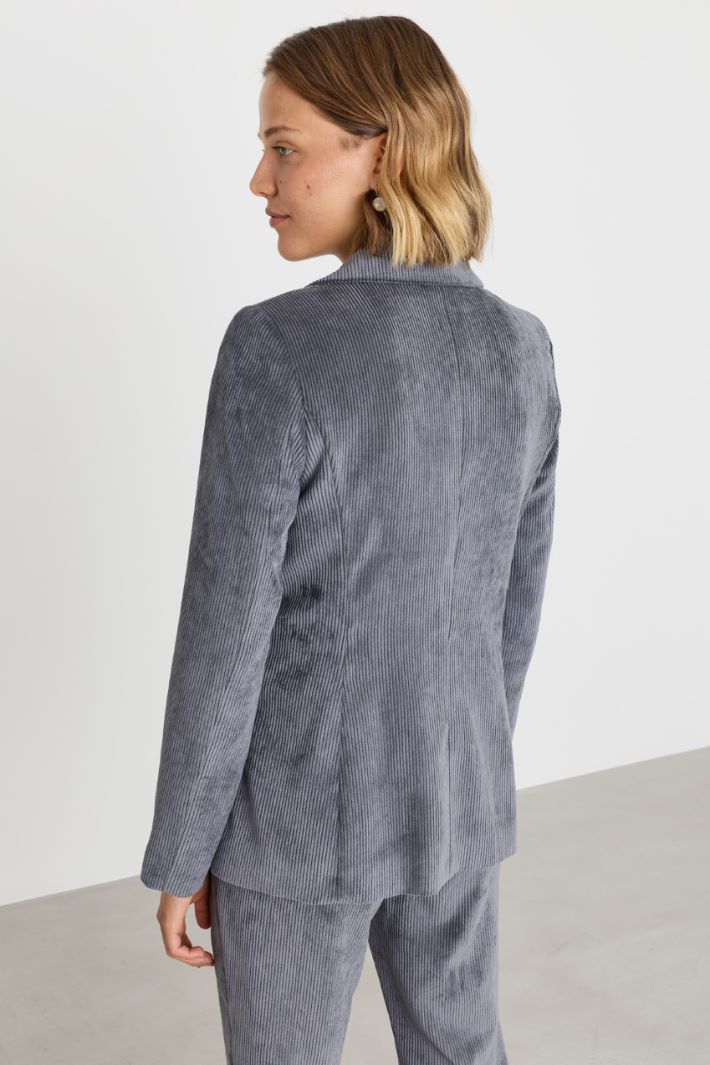 Corduroy blazer - GREY - Intrend - 4