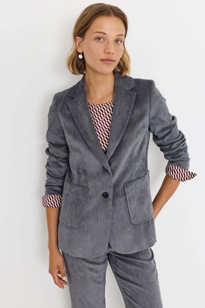 Corduroy blazer - GREY - Intrend - 2