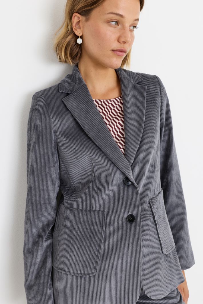 Corduroy blazer - GREY - Intrend - 3