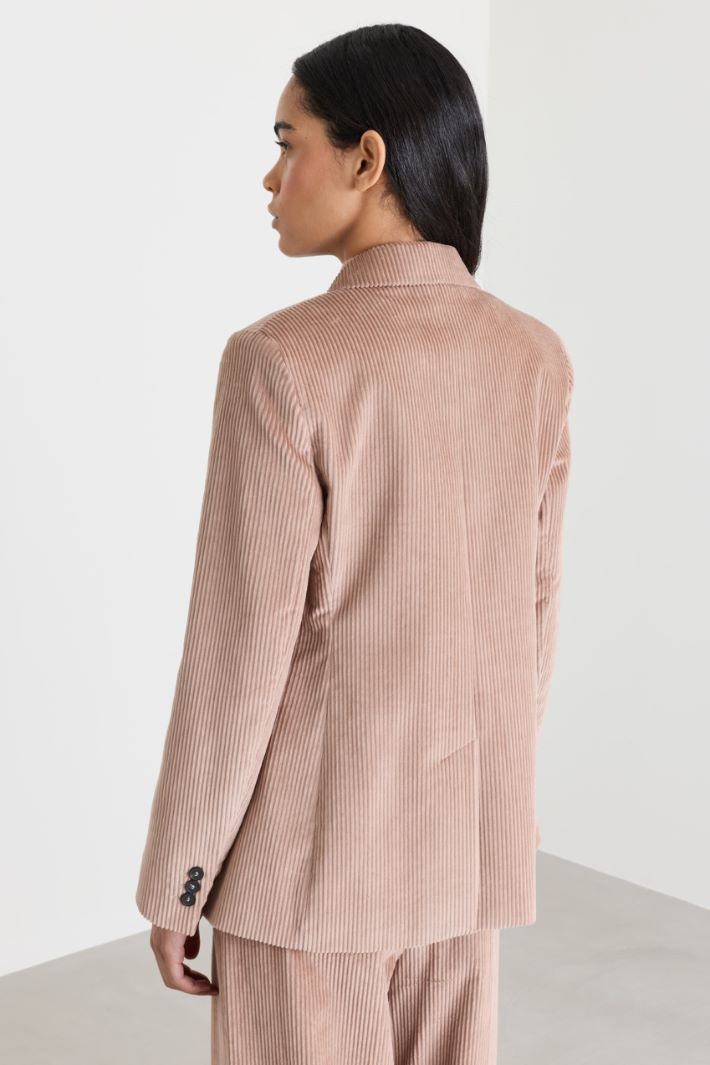 Blazer doppiopetto in velluto - ROSA - Intrend - 4
