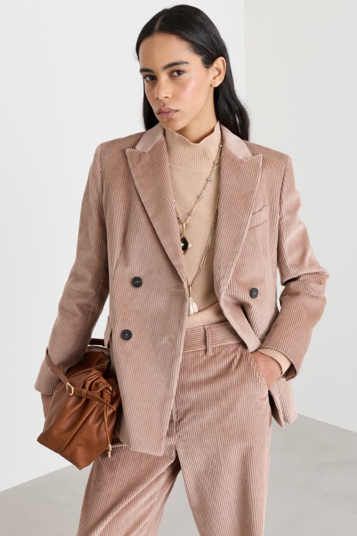 Blazer doppiopetto in velluto - ROSA - Intrend - 2