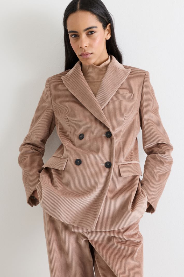 Blazer doppiopetto in velluto - ROSA - Intrend - 3