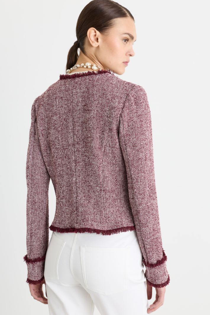 Short basketweave jacket - BORDEAUX - Intrend - 4