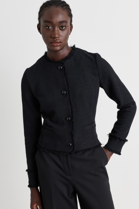 Short basketweave jacket - Intrend