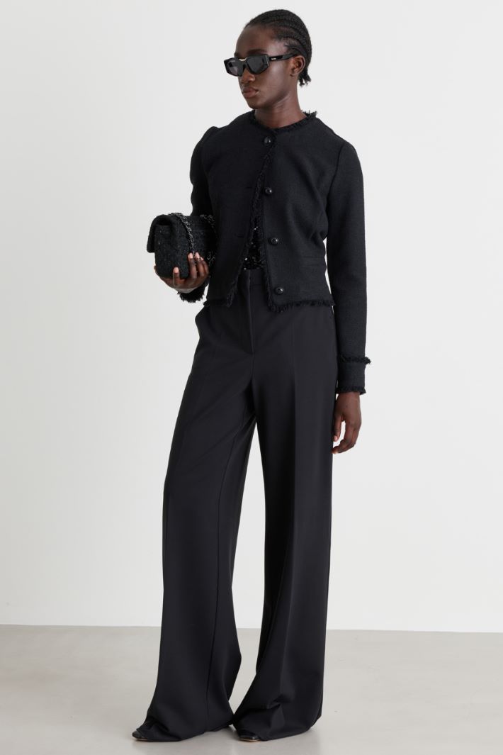 Short basketweave jacket - BLACK - Intrend