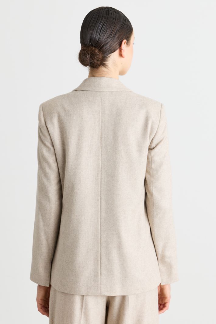 Flannel blazer - BEIGE - Intrend - 4