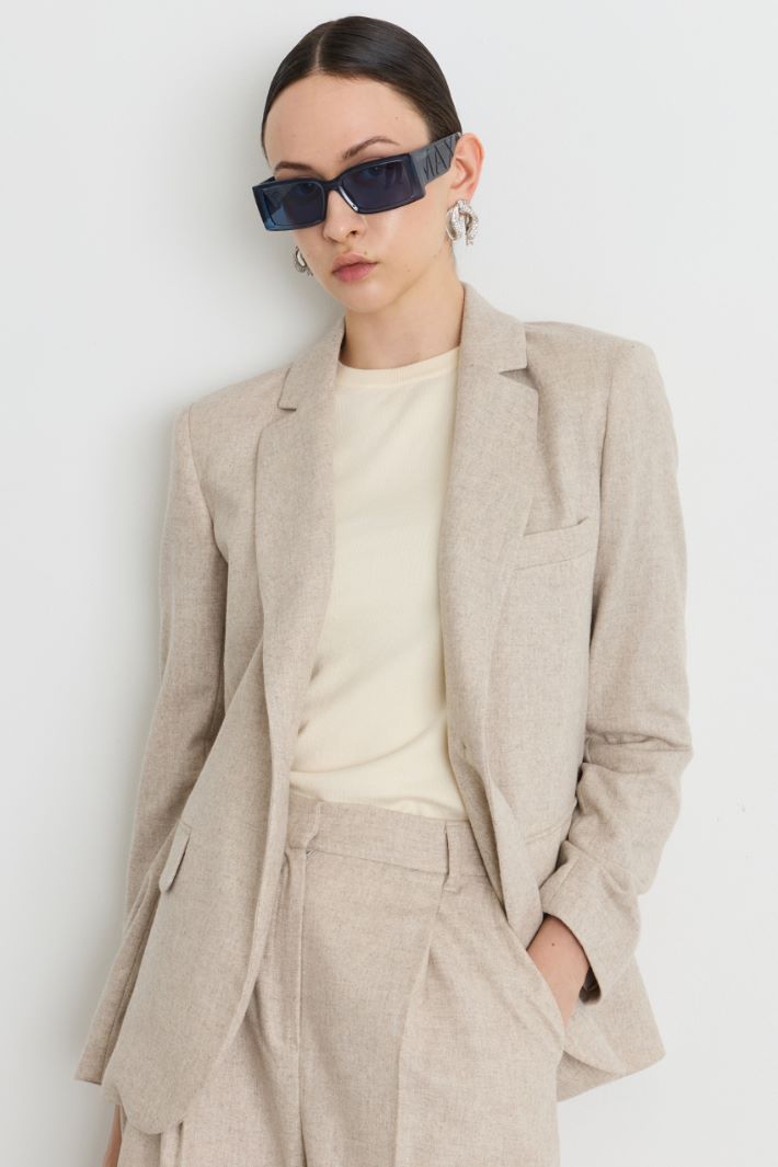 Flannel blazer - BEIGE - Intrend - 2
