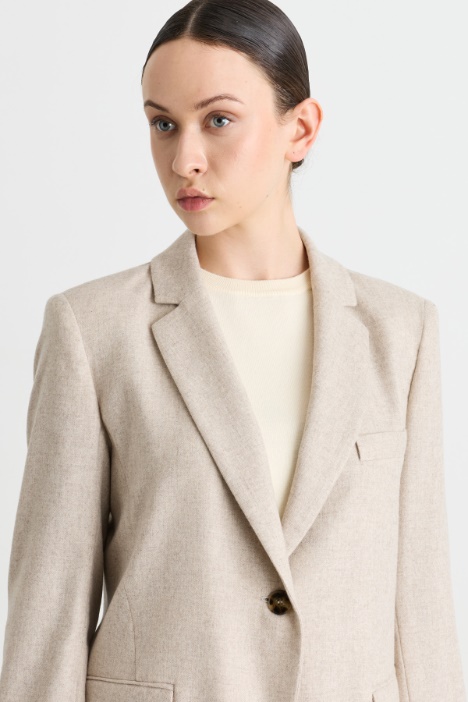 Blazer in flanella di misto lana