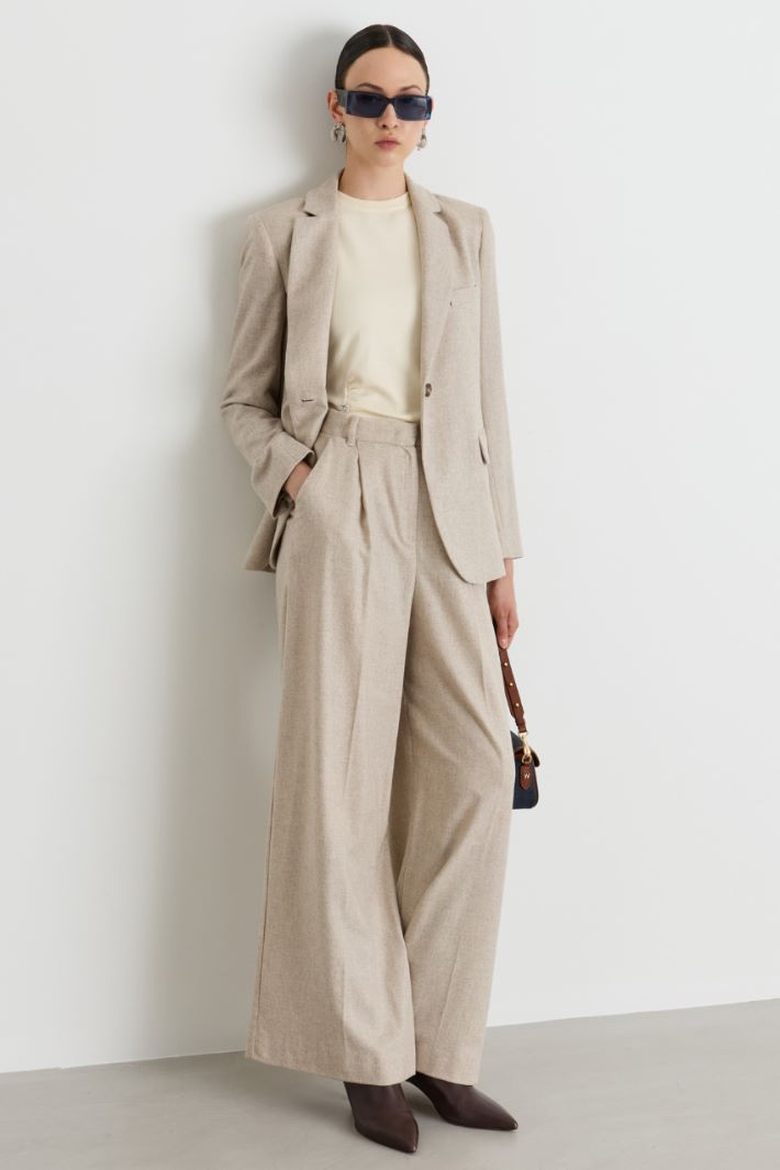 Flannel blazer - BEIGE - Intrend