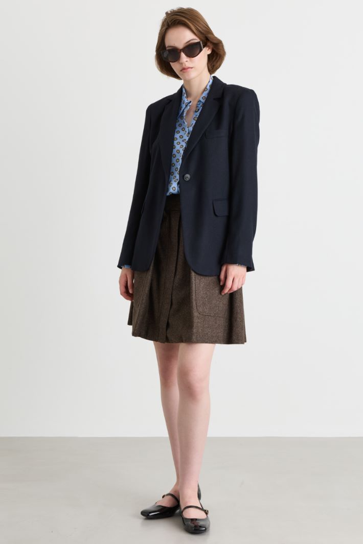 Flannel blazer - BLUE - Intrend