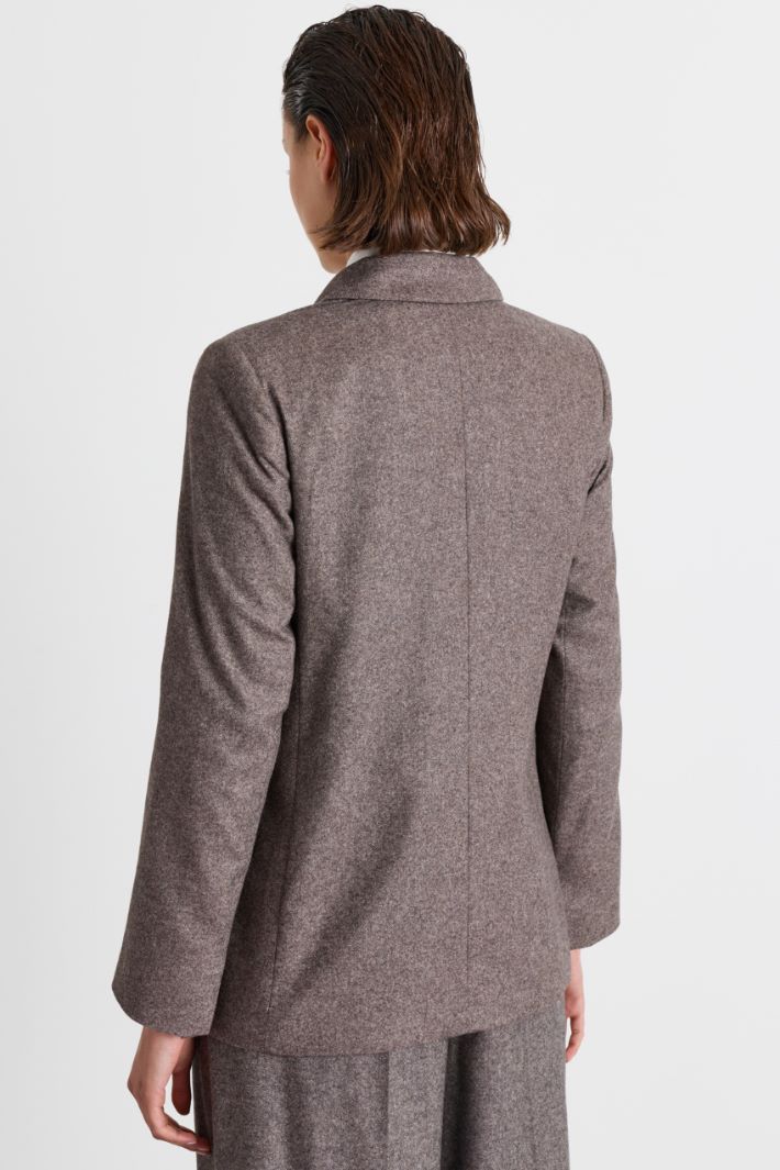 Flannel blazer - BROWN - Intrend - 4