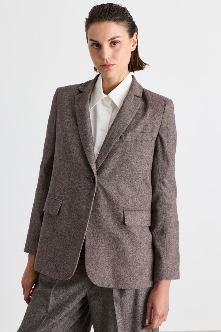 Flannel blazer - BROWN - Intrend - 2