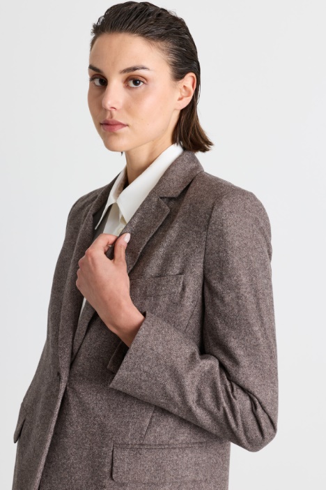 Blazer in flanella di misto lana
