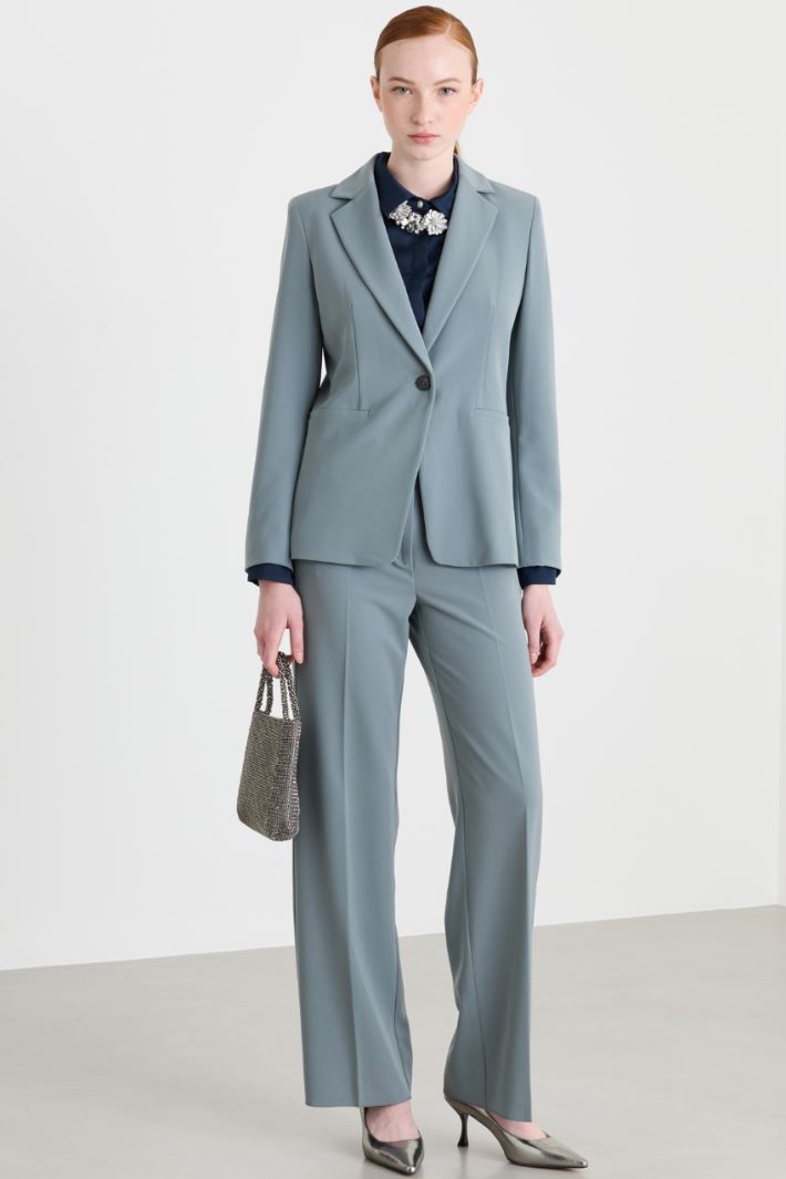 Stretch technical twill blazer - LIGHT BLUE - Intrend