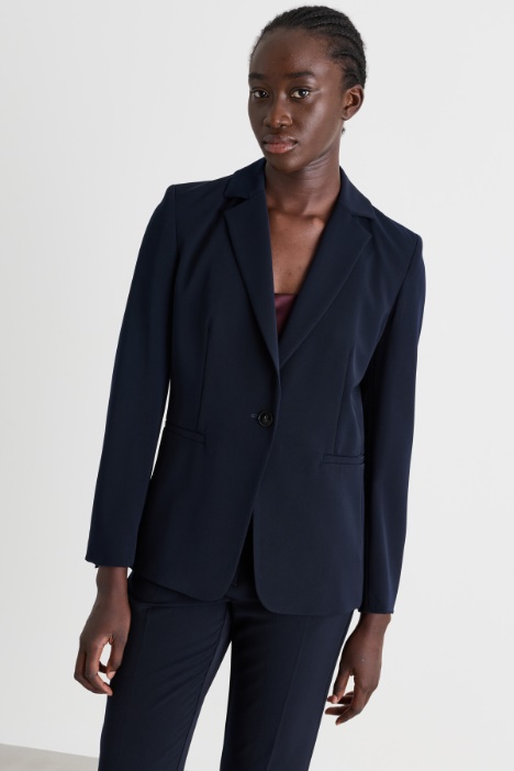 Stretch technical twill blazer - Intrend