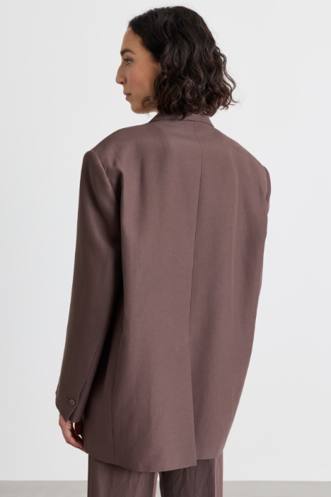 Blazer oversize in misto cotone
