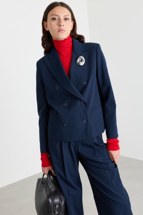 Double-breasted blazer with martingale - Intrend