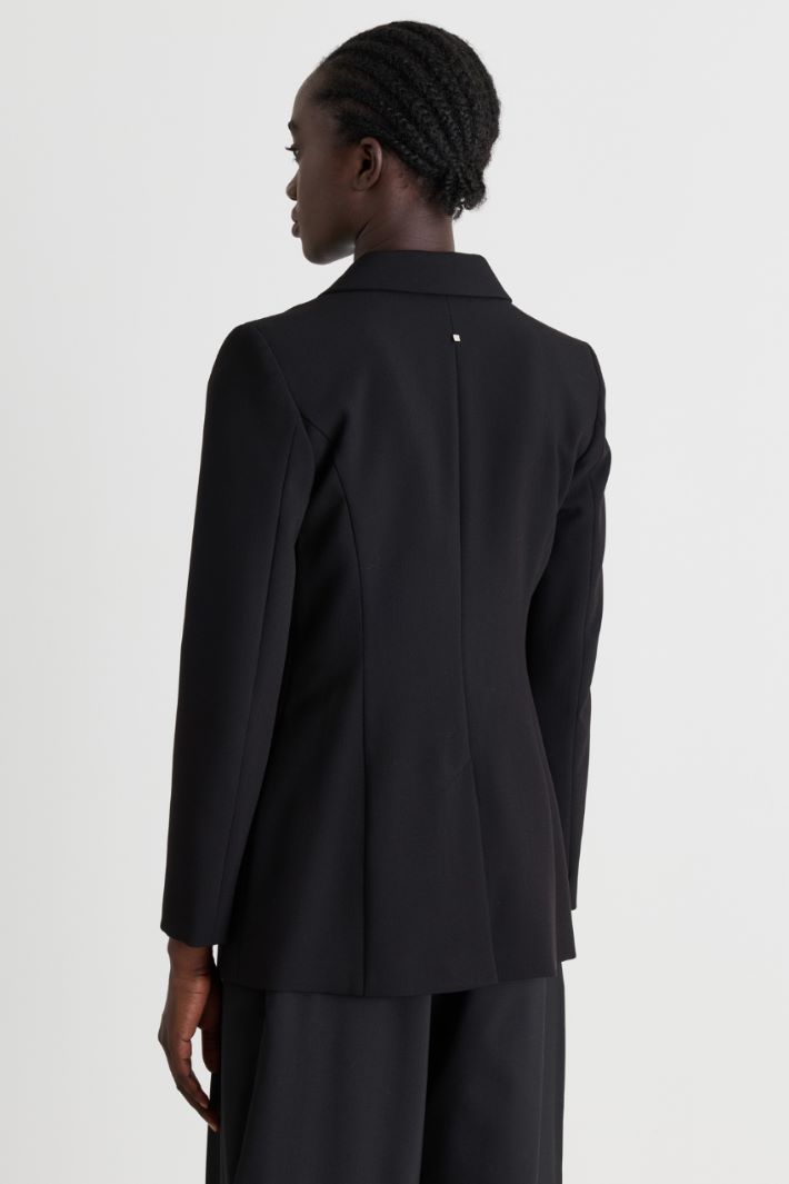 Satin-lapel blazer - BLACK - Intrend - 4