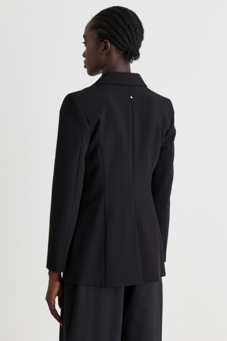 Blazer con scollo in raso