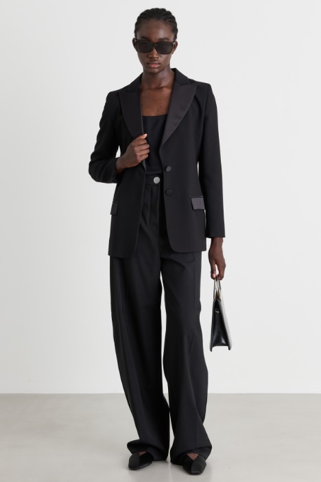 Blazer con cuello de satén - Intrend