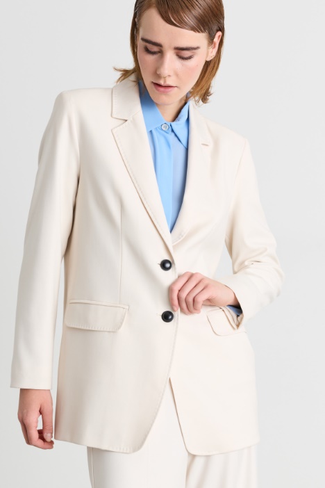Blazer in flanella di misto viscosa stretch
